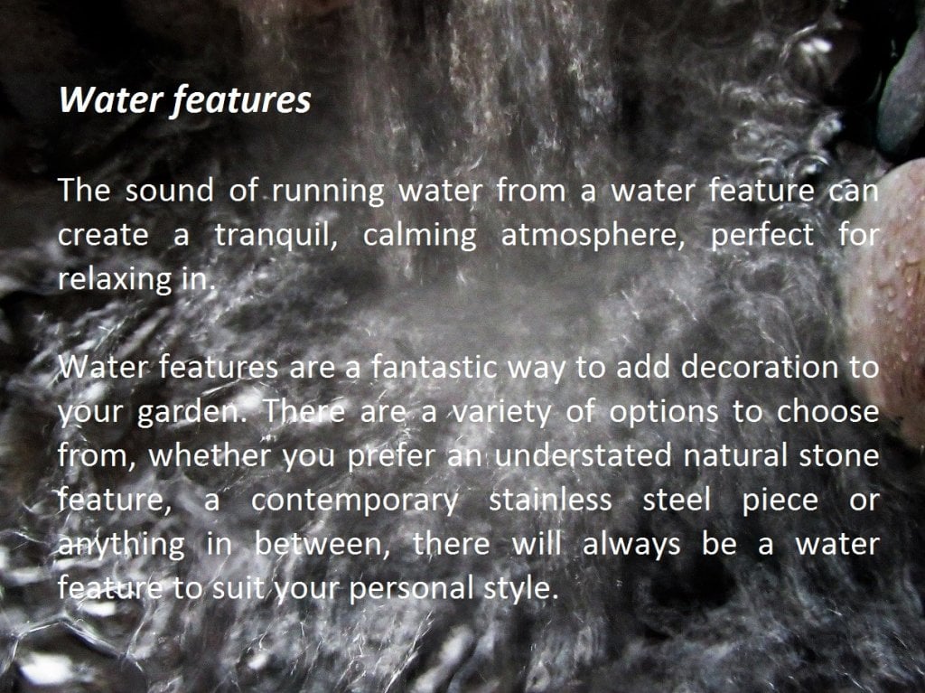 water feature installation